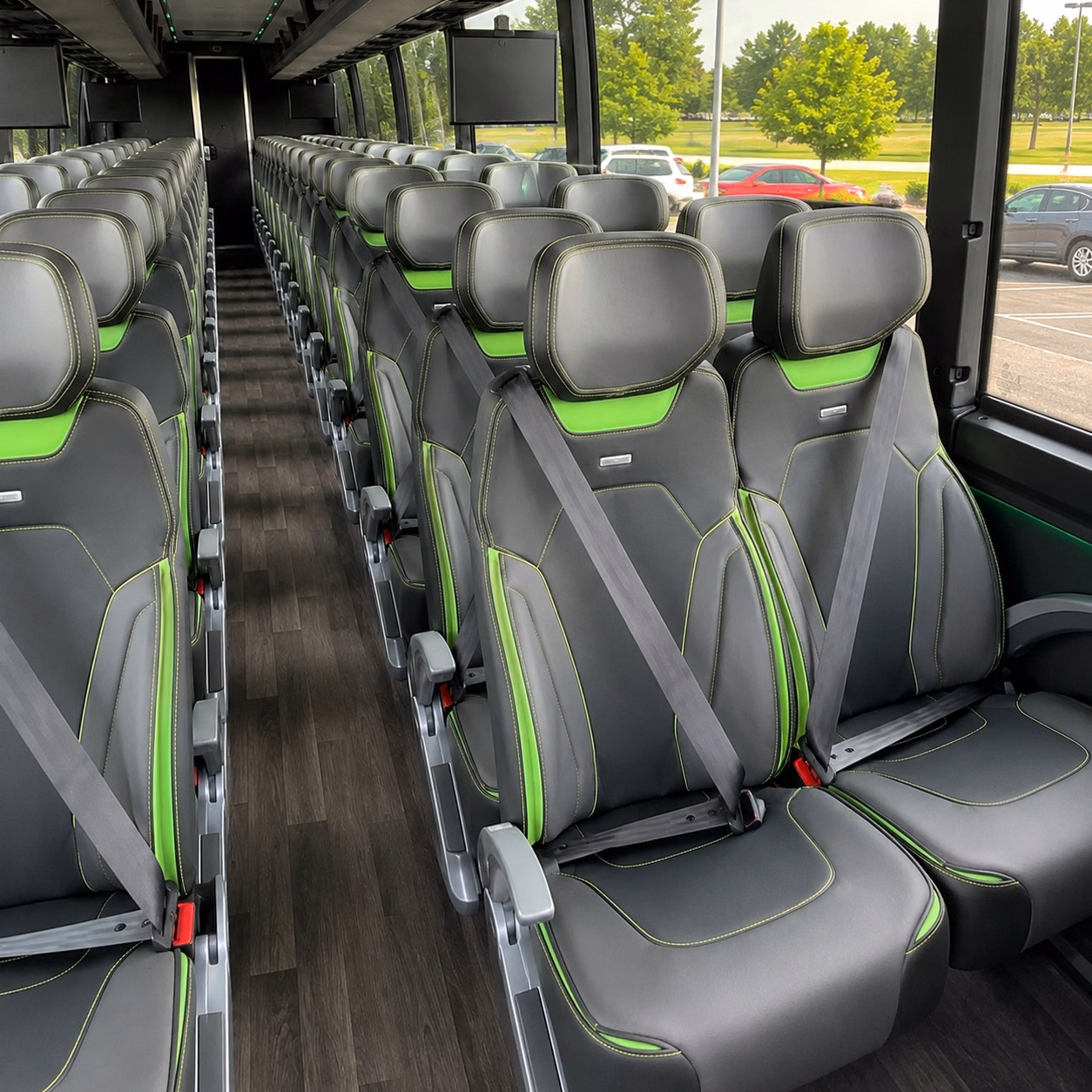 56 passenger charter bus inside